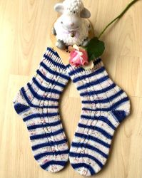 Handgestrickte Socken (38/39) - Handfrbung